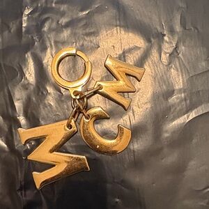 MCM Gold Initial Letter Keychain Trio Charms